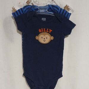 3 Child of Mine Onesies with Monkeys